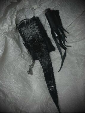 Black Leather cardholder and lighter case handmade